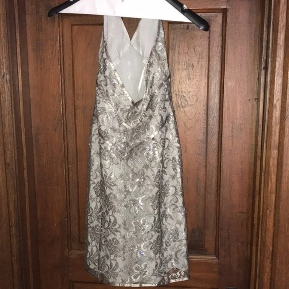 Express Lace Sequin Halter Dress NWT - Picture 2 of 4